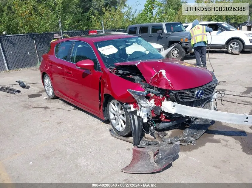 JTHKD5BH0B2026388 2011 Lexus Ct 200H Premium