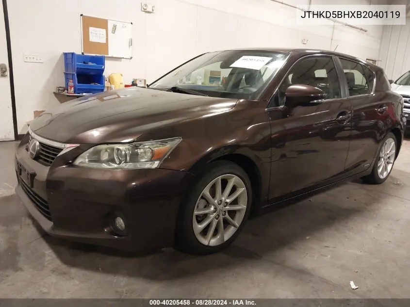 2011 Lexus Ct 200H Premium VIN: JTHKD5BHXB2040119 Lot: 40205458