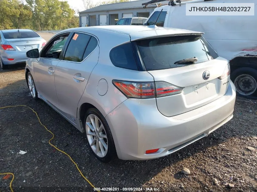 2011 Lexus Ct 200H Premium VIN: JTHKD5BH4B2032727 Lot: 40296281