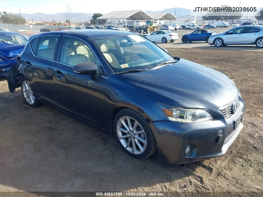 2011 Lexus Ct 200H Premium VIN: JTHKD5BH9B2038605 Lot: 40653758