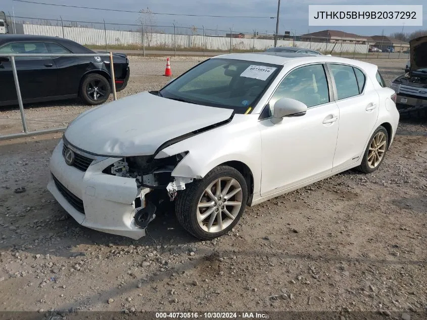 2011 Lexus Ct 200H Premium VIN: JTHKD5BH9B2037292 Lot: 40730516