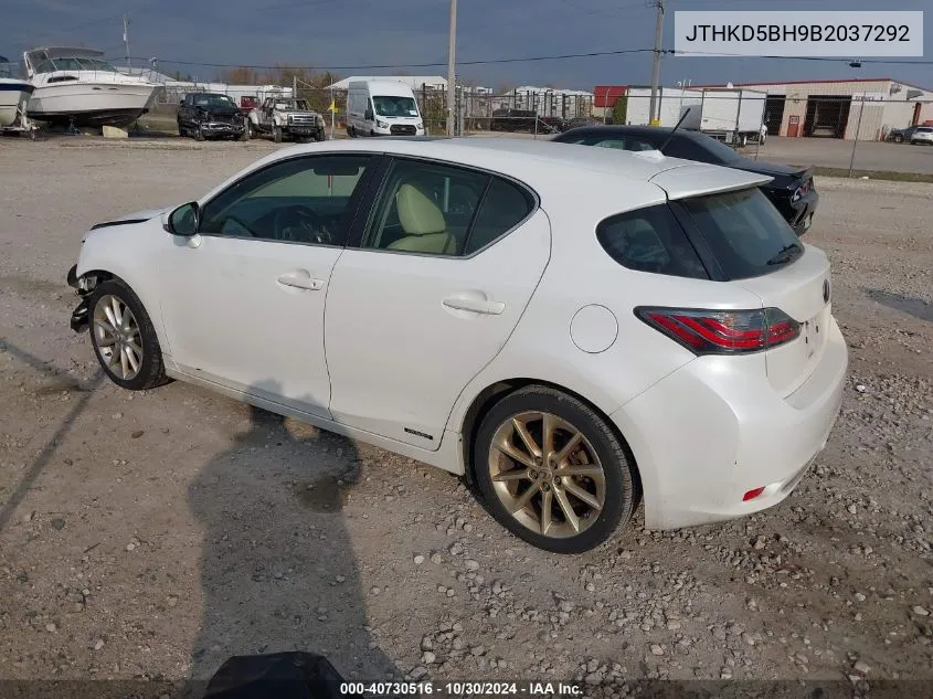 2011 Lexus Ct 200H Premium VIN: JTHKD5BH9B2037292 Lot: 40730516