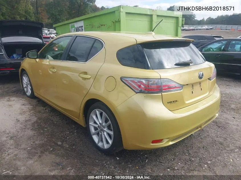 JTHKD5BH6B2018571 2011 Lexus Ct 200H Premium