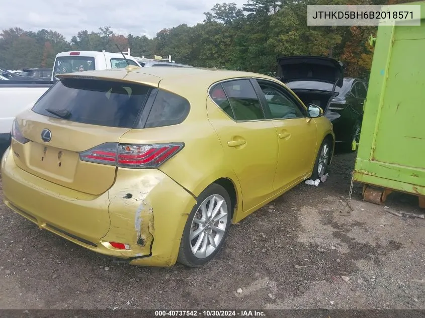 JTHKD5BH6B2018571 2011 Lexus Ct 200H Premium