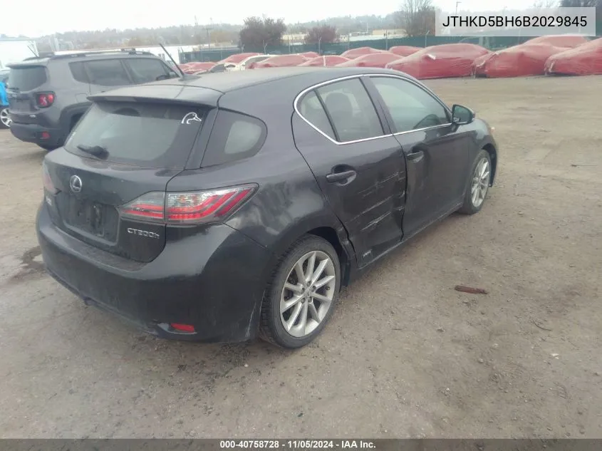 2011 Lexus Ct 200H Premium VIN: JTHKD5BH6B2029845 Lot: 40758728