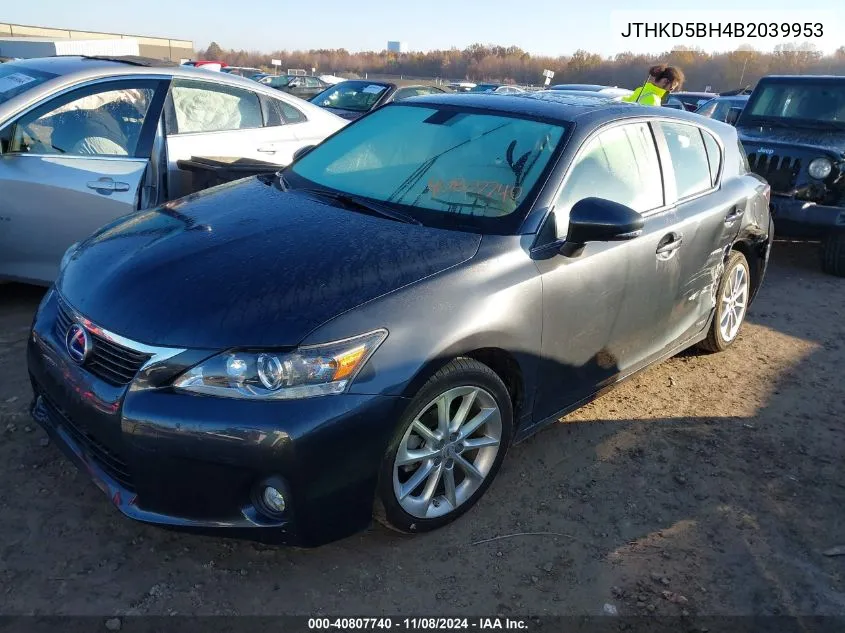 2011 Lexus Ct 200H Premium VIN: JTHKD5BH4B2039953 Lot: 40807740