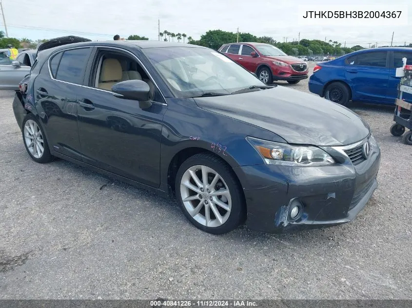 2011 Lexus Ct 200H Premium VIN: JTHKD5BH3B2004367 Lot: 40841226