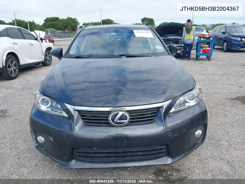 2011 Lexus Ct 200H Premium VIN: JTHKD5BH3B2004367 Lot: 40841226