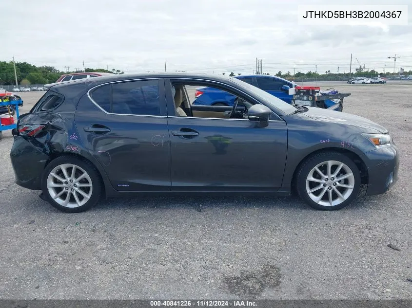 2011 Lexus Ct 200H Premium VIN: JTHKD5BH3B2004367 Lot: 40841226