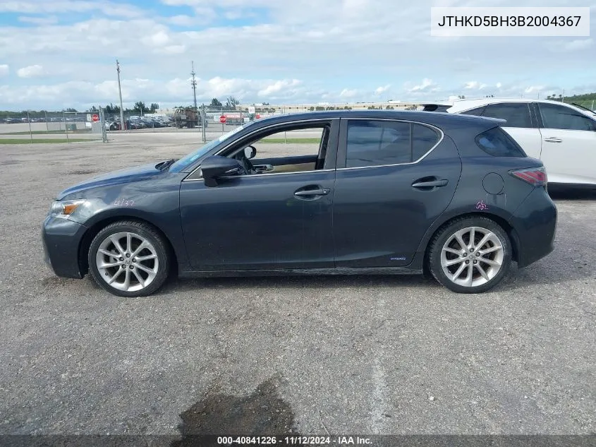 2011 Lexus Ct 200H Premium VIN: JTHKD5BH3B2004367 Lot: 40841226