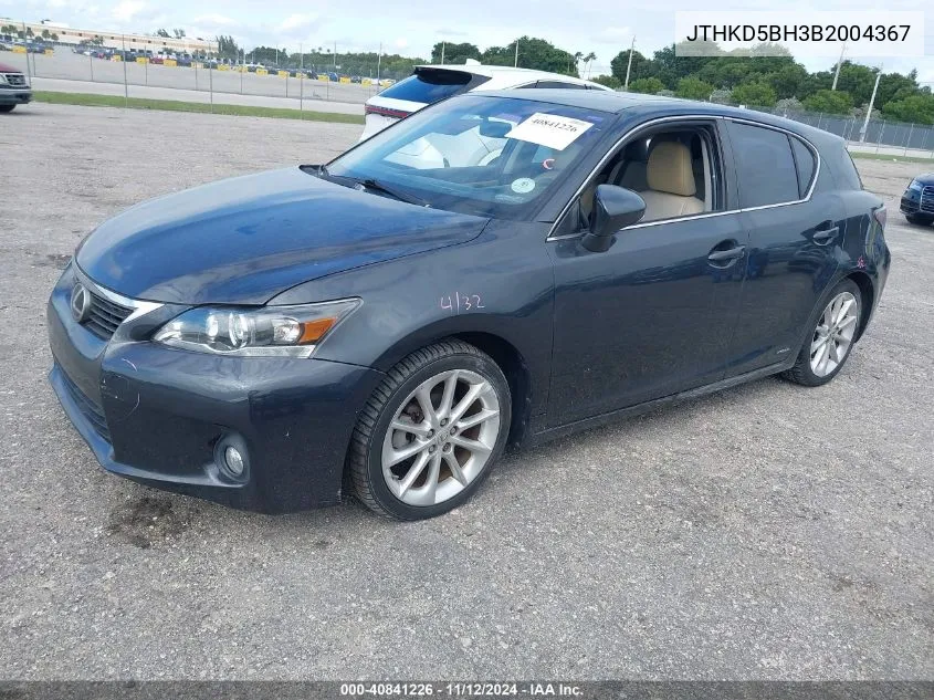 2011 Lexus Ct 200H Premium VIN: JTHKD5BH3B2004367 Lot: 40841226