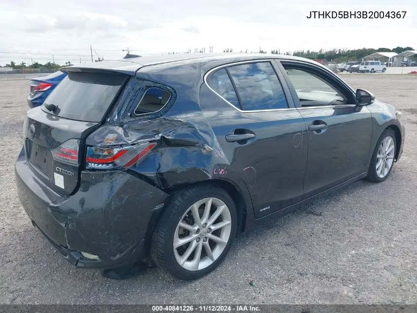 2011 Lexus Ct 200H Premium VIN: JTHKD5BH3B2004367 Lot: 40841226