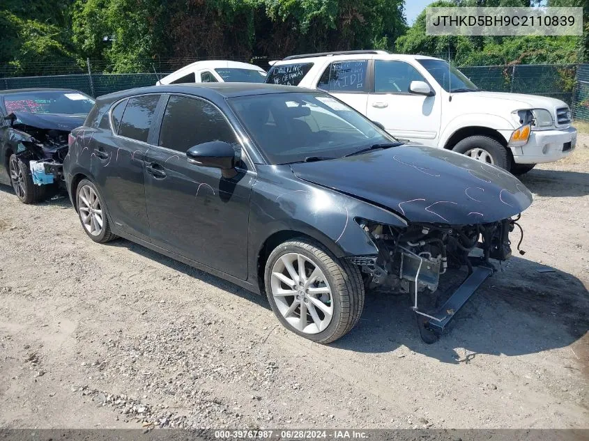 2012 Lexus Ct 200H Premium VIN: JTHKD5BH9C2110839 Lot: 39767987