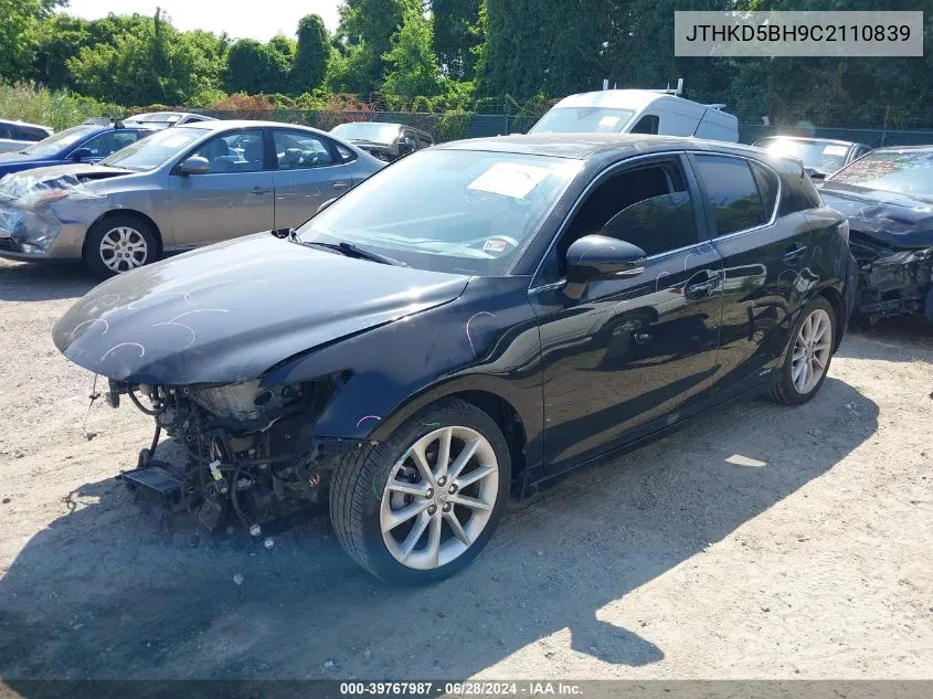 JTHKD5BH9C2110839 2012 Lexus Ct 200H Premium