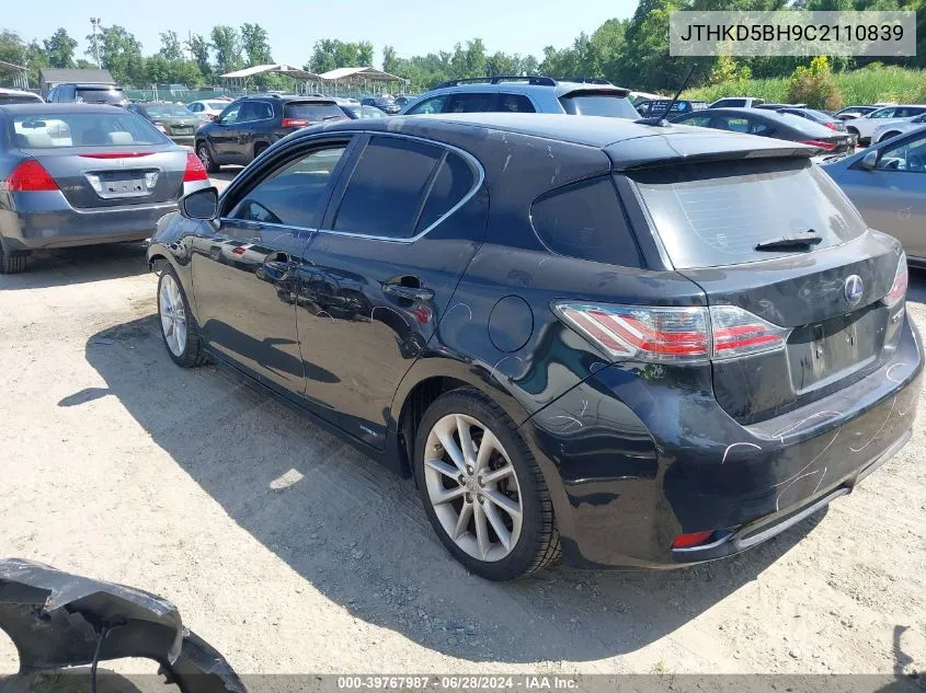 JTHKD5BH9C2110839 2012 Lexus Ct 200H Premium