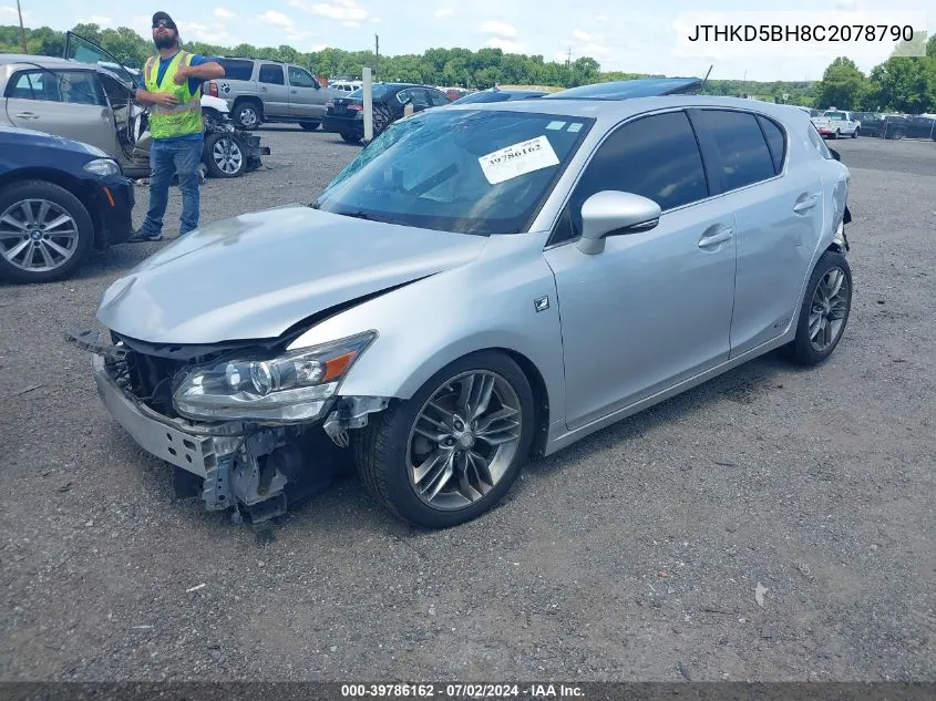 2012 Lexus Ct 200H Premium VIN: JTHKD5BH8C2078790 Lot: 39786162