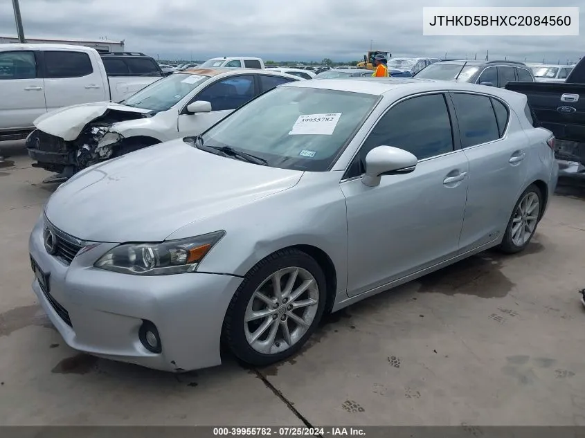 2012 Lexus Ct 200H Premium VIN: JTHKD5BHXC2084560 Lot: 39955782