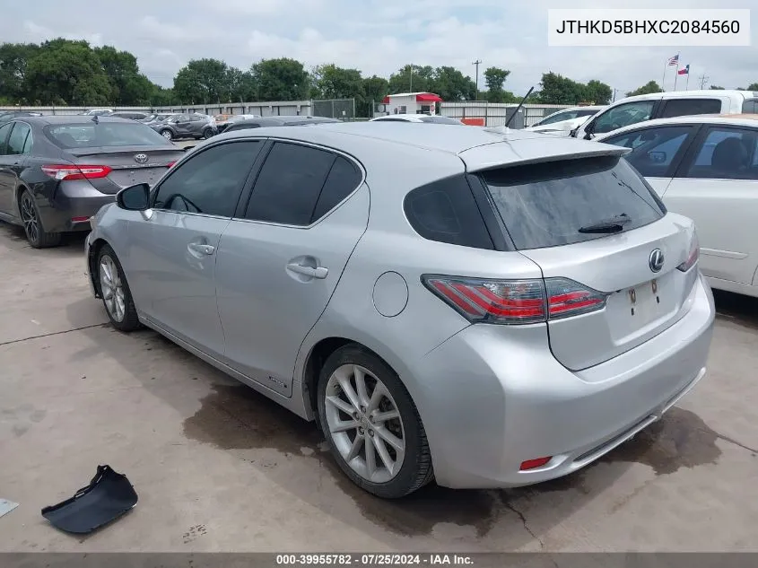 2012 Lexus Ct 200H Premium VIN: JTHKD5BHXC2084560 Lot: 39955782