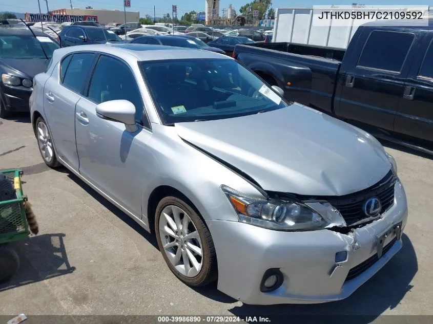 2012 Lexus Ct 200H Premium VIN: JTHKD5BH7C2109592 Lot: 39986890