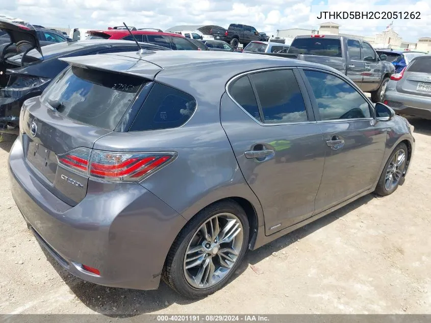 JTHKD5BH2C2051262 2012 Lexus Ct 200H Premium