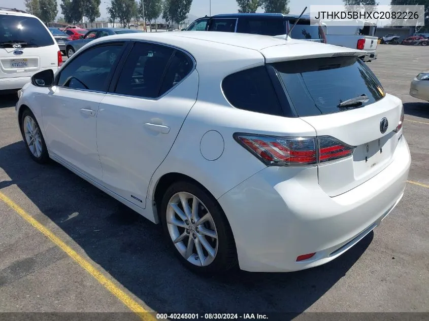 2012 Lexus Ct 200H Premium VIN: JTHKD5BHXC2082226 Lot: 40245001