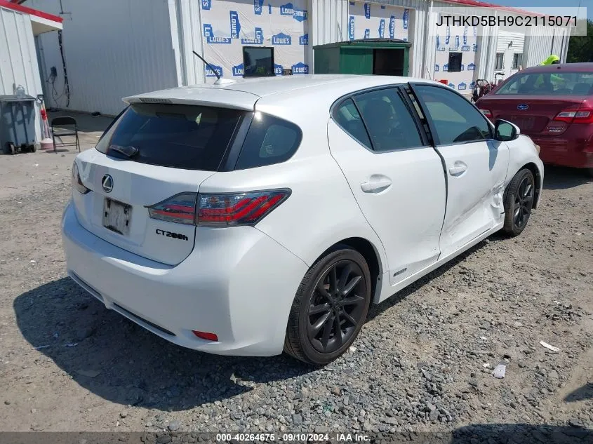 JTHKD5BH9C2115071 2012 Lexus Ct 200H 200