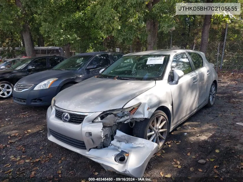 2012 Lexus Ct 200 VIN: JTHKD5BH7C2105655 Lot: 40345450