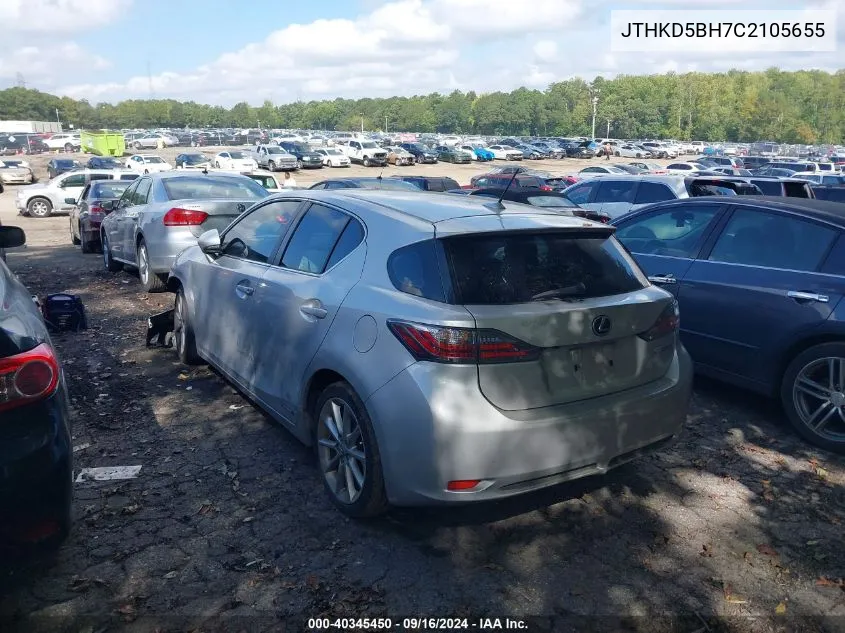 JTHKD5BH7C2105655 2012 Lexus Ct 200