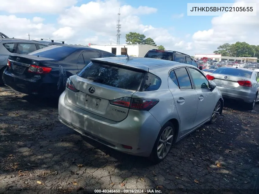 JTHKD5BH7C2105655 2012 Lexus Ct 200