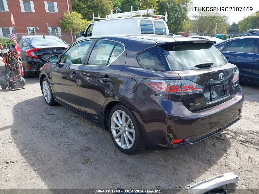 2012 Lexus Ct 200H Premium VIN: JTHKD5BH9C2107469 Lot: 40351749