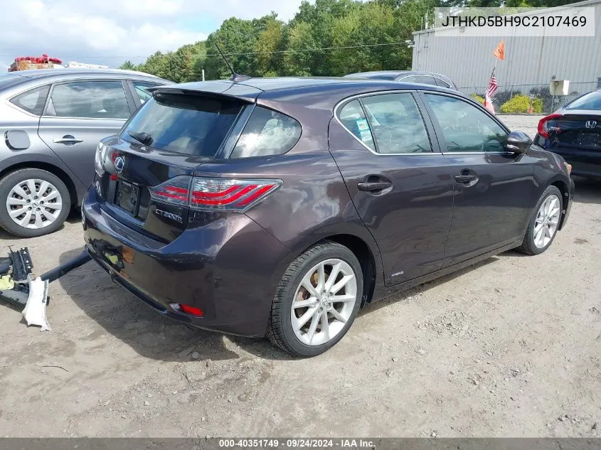 2012 Lexus Ct 200H Premium VIN: JTHKD5BH9C2107469 Lot: 40351749