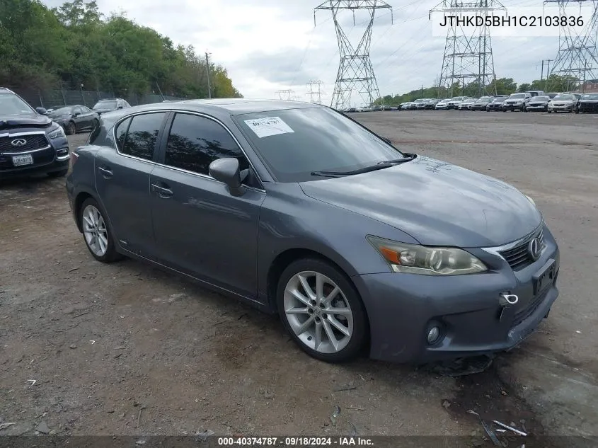 2012 Lexus Ct 200H Premium VIN: JTHKD5BH1C2103836 Lot: 40374787