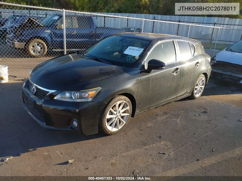 2012 Lexus Ct 200H Premium VIN: JTHKD5BH2C2078011 Lot: 40457353