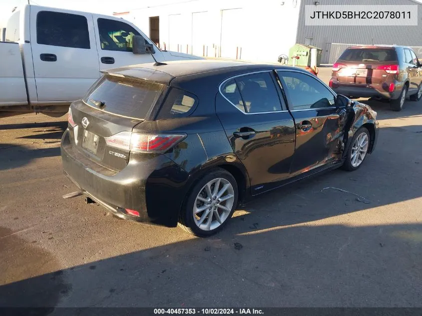 JTHKD5BH2C2078011 2012 Lexus Ct 200H Premium