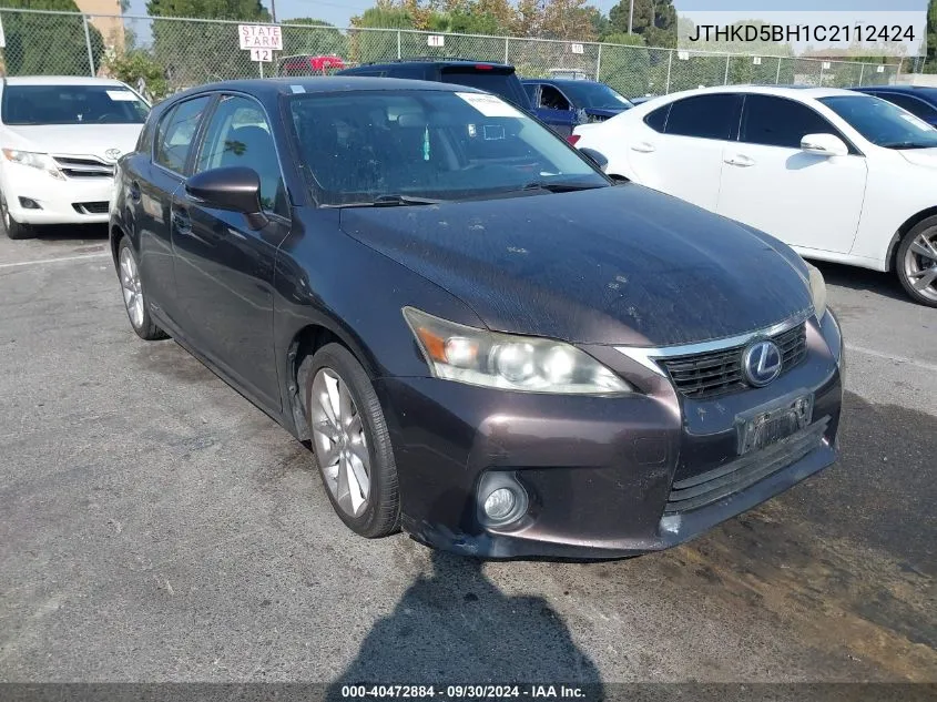 JTHKD5BH1C2112424 2012 Lexus Ct 200H Premium