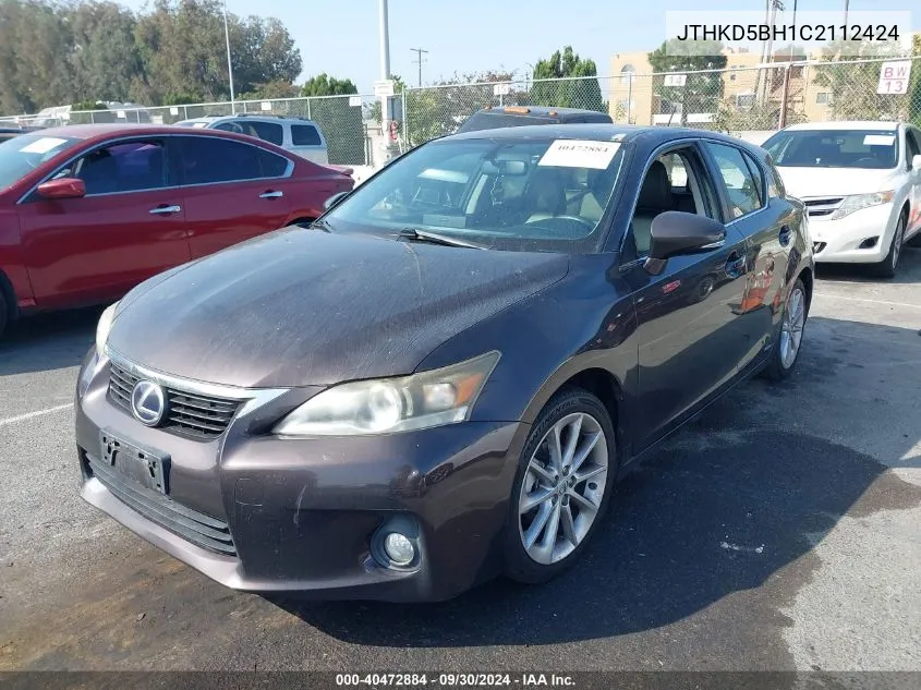 JTHKD5BH1C2112424 2012 Lexus Ct 200H Premium