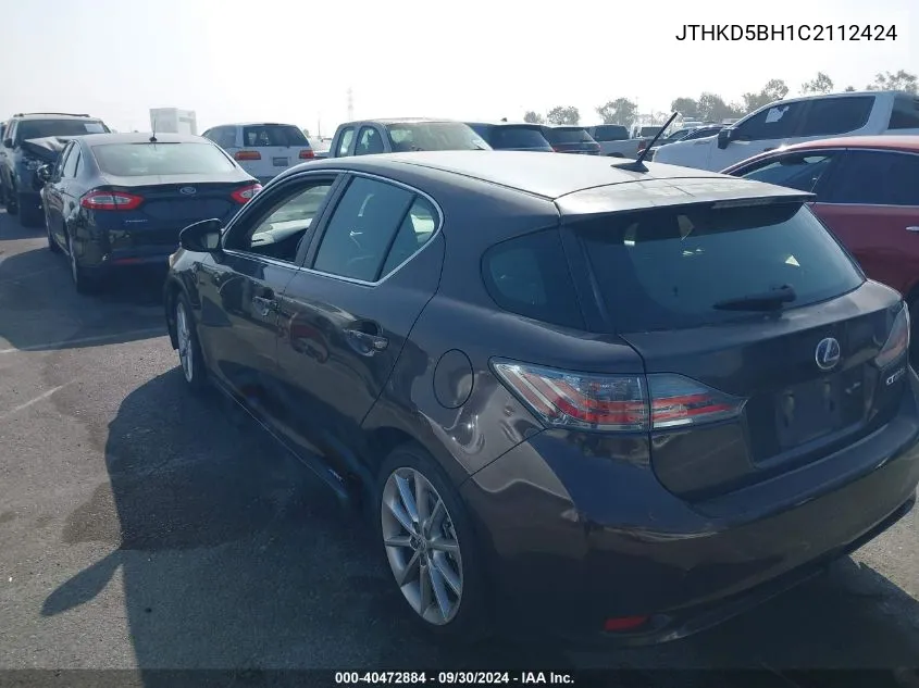 JTHKD5BH1C2112424 2012 Lexus Ct 200H Premium