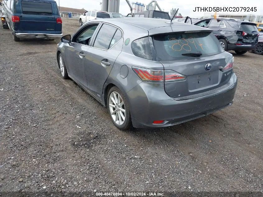 2012 Lexus Ct 200H Premium VIN: JTHKD5BHXC2079245 Lot: 40478894