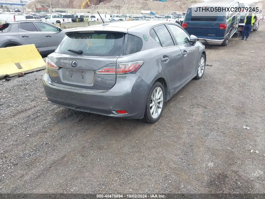 2012 Lexus Ct 200H Premium VIN: JTHKD5BHXC2079245 Lot: 40478894