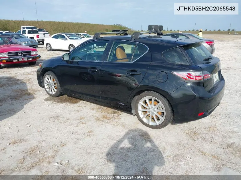 2012 Lexus Ct 200H Premium VIN: JTHKD5BH2C2065548 Lot: 40550858