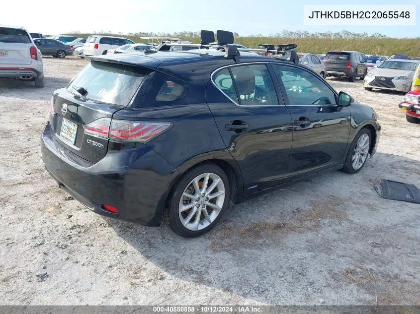 2012 Lexus Ct 200H Premium VIN: JTHKD5BH2C2065548 Lot: 40550858