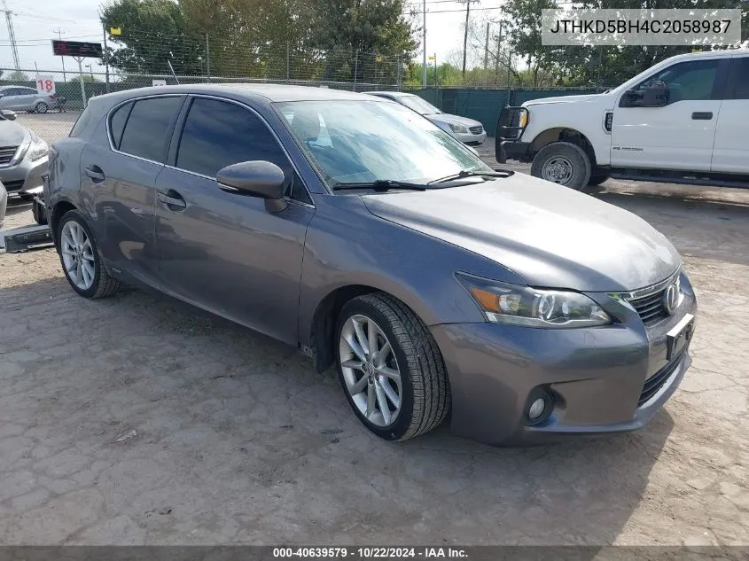 2012 Lexus Ct 200H Premium VIN: JTHKD5BH4C2058987 Lot: 40639579