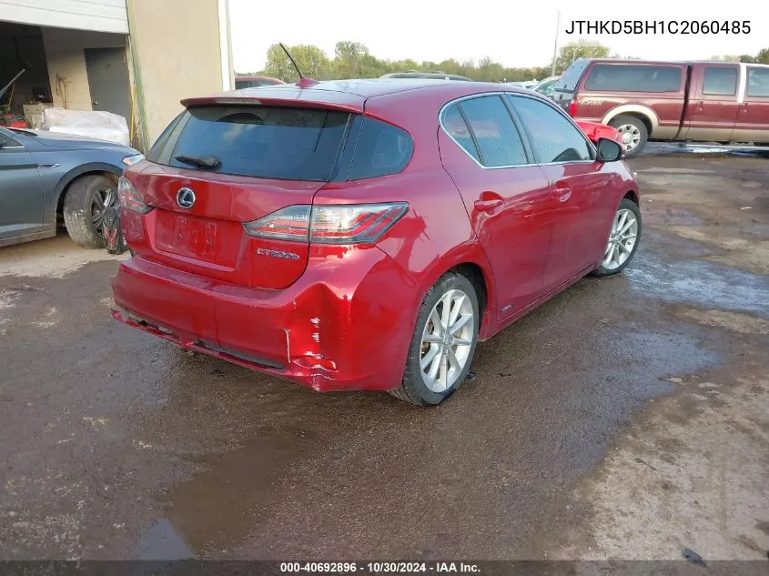 2012 Lexus Ct 200H Premium VIN: JTHKD5BH1C2060485 Lot: 40692896