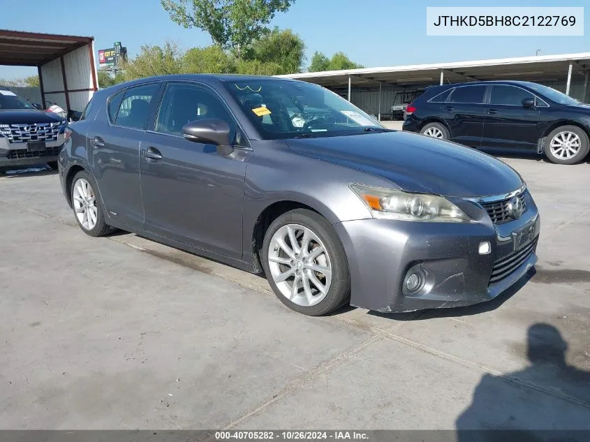 2012 Lexus Ct 200H Premium VIN: JTHKD5BH8C2122769 Lot: 40705282