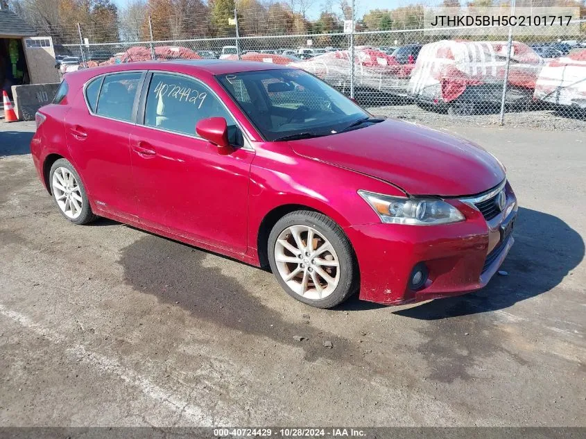 2012 Lexus Ct 200H Premium VIN: JTHKD5BH5C2101717 Lot: 40724429