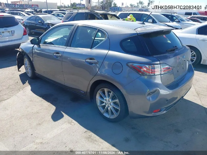 2012 Lexus Ct 200H Premium VIN: JTHKD5BH7C2083401 Lot: 40775701