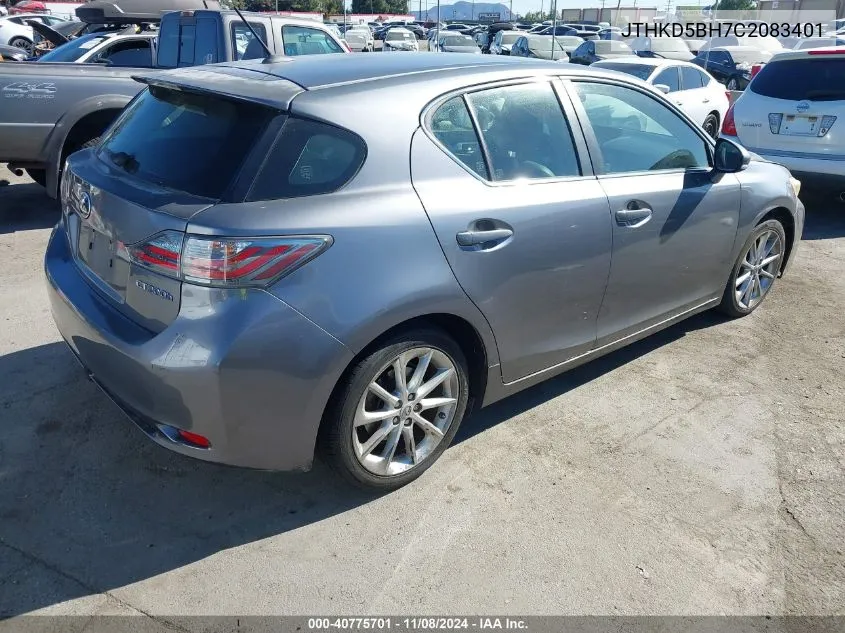 2012 Lexus Ct 200H Premium VIN: JTHKD5BH7C2083401 Lot: 40775701