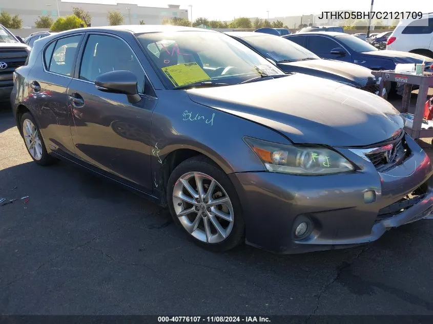 2012 Lexus Ct 200H Premium VIN: JTHKD5BH7C2121709 Lot: 40776107