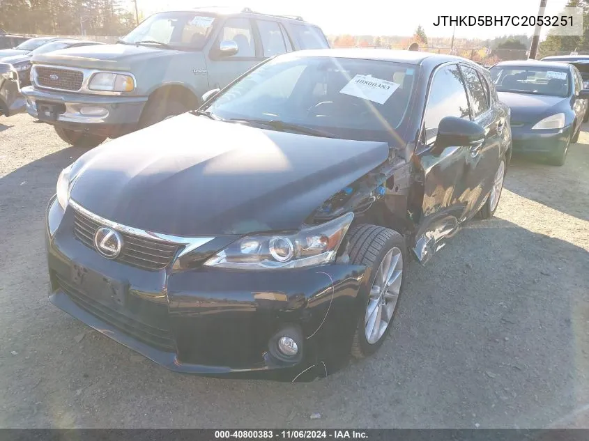 2012 Lexus Ct 200H Premium VIN: JTHKD5BH7C2053251 Lot: 40800383