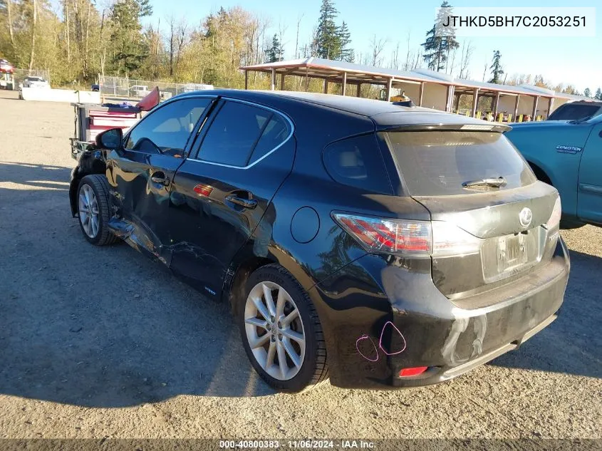 2012 Lexus Ct 200H Premium VIN: JTHKD5BH7C2053251 Lot: 40800383